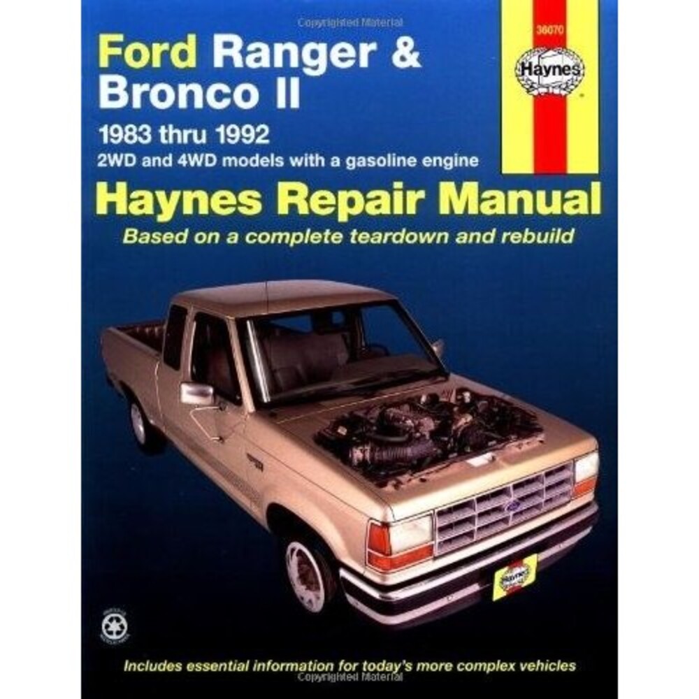 Haynes Ford Ranger Bronco II Repair Manual 1983-1992 Gasoline Engine